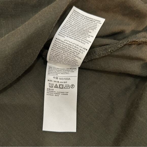 Old Navy Ancient Forest Green Popover Style V-Neck Blouse, Size Large - Picture 14 of 16